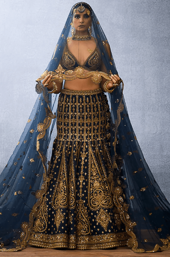 Black Jeni Silk & Net Embroidered Lehenga Set