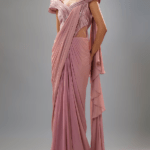 Rose Bud Sequins Sculpted Gown Saree