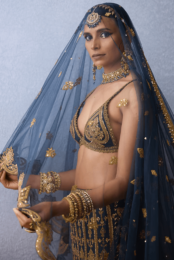 Black Jeni Silk & Net Embroidered Lehenga Set - Image 5