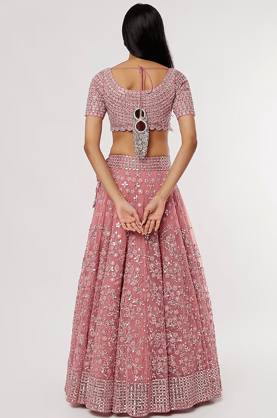 Blush Pink Embroidered Lehenga Set - Image 2