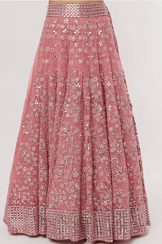 Blush Pink Embroidered Lehenga Set - Image 3