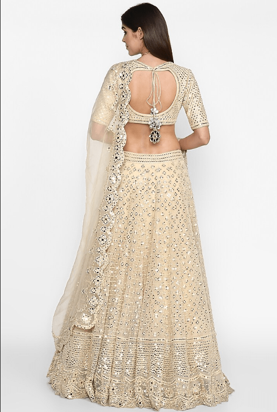 Beige Embroidered Lehenga Set - Image 2