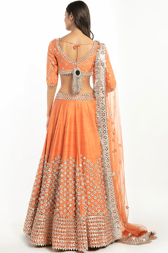 Kesar Orange Embroidered Lehenga Set - Image 2