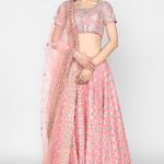 Pink Zari Embroidered Lehenga Set