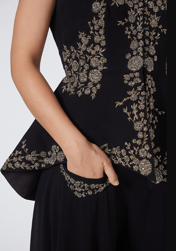 Black Embroidered Sharara Set - Image 3