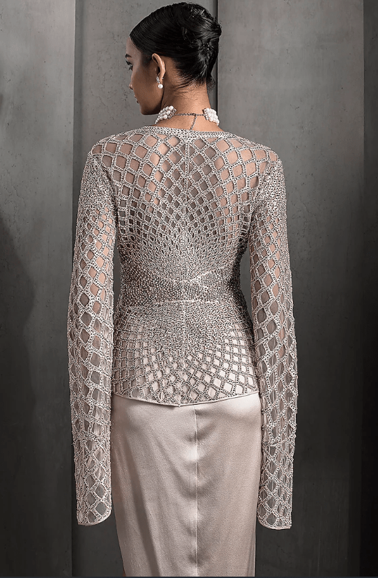 Hearthstone Tulle Cutwork & Metallic Sequins Embellished Jacket - Image 2