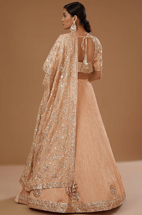 Peach Cotton Lehenga Set - Image 2
