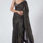 Black Mukaish Embroidered Saree Set