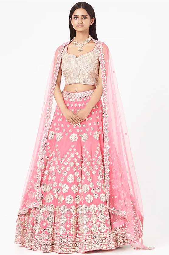 Pink Embellished Lehenga Set