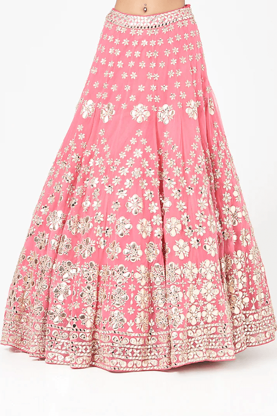 Pink Embellished Lehenga Set - Image 3