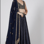 Blue Embroidered Lehenga Set