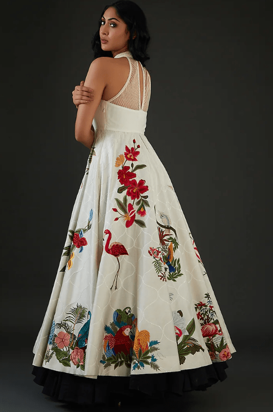 Ivory Chanderi Silk Embroidered Anarkali Set - Image 2
