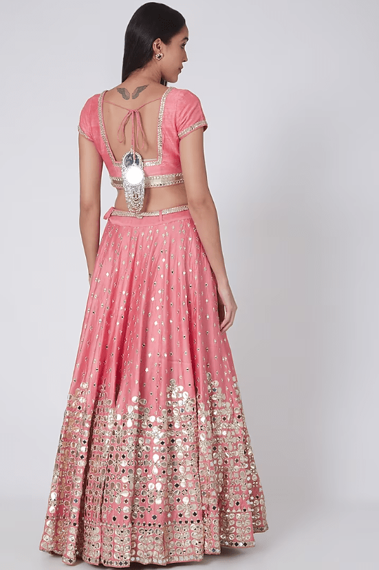 Peach Embellished Lehenga Set - Image 2