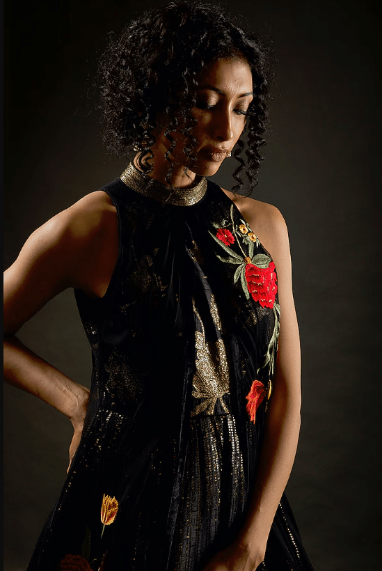 Black Embroidered Anarkali Set - Image 3
