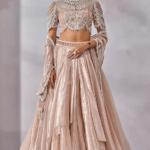 Old Rose Silk Tissue Lehenga Set