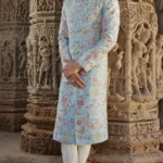 Powder Blue Resham Sherwani