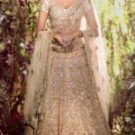 Classic Champagne Lehenga with Floral Embroidery