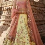 Daffodil Yellow Floral Lehenga