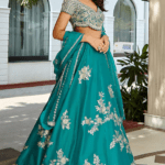 Pine Green Mulberry Silk Lehenga Set