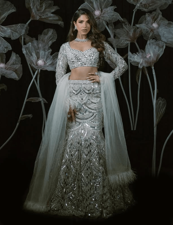 Smoke grey color lehenga  Lady Selection Inc