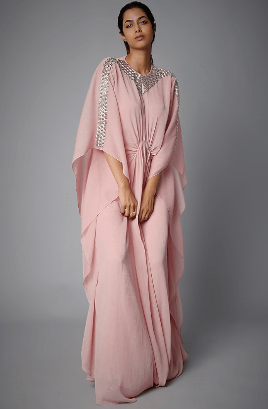 Baby Pink Embroidered Kaftan