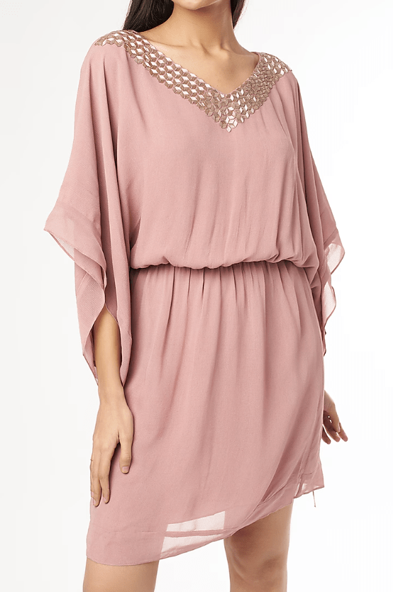 Onion Pink Embellished Kaftan Dress - Image 3