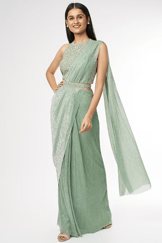 Jade Embellished Saree Set