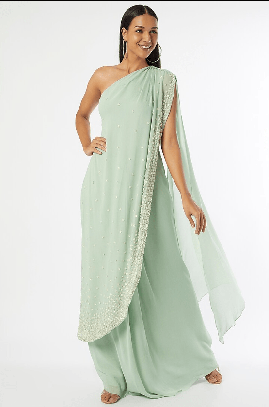 Jade Embellished Draped Saree