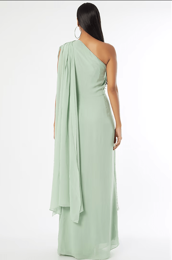Jade Embellished Draped Saree - Image 2