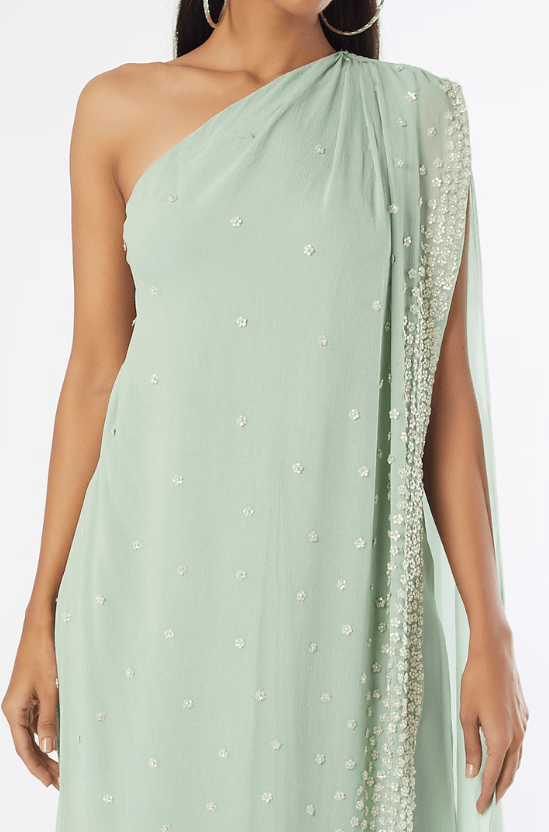 Jade Embellished Draped Saree - Image 3