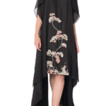 Black Asymmetrical Zardozi Embroidered Dress