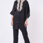 Black Hand Embroidered Pant Set