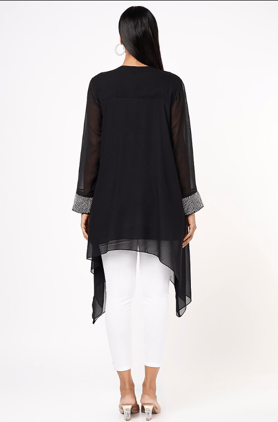 Black Floral Embellished Tunic - Image 2