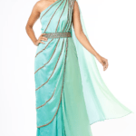 Mint Blue Embellished Saree Gown