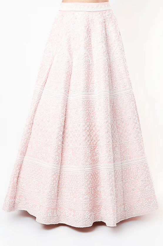 Blush Pink Embroidered Lehenga Set - Image 3
