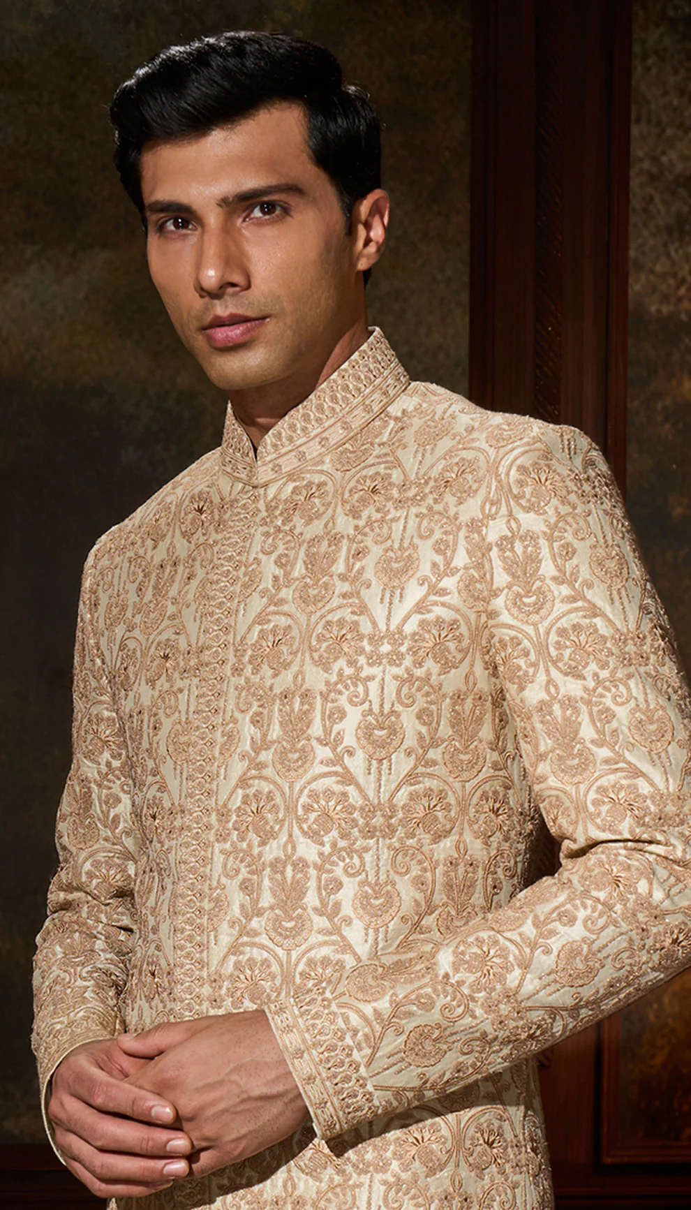 Muted Ivory Sherwani - Image 2