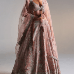 Coral Rose Raw Silk Dori Embroidered Handcrafted Lehenga Set