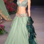 Sage Green Organza Lehenga