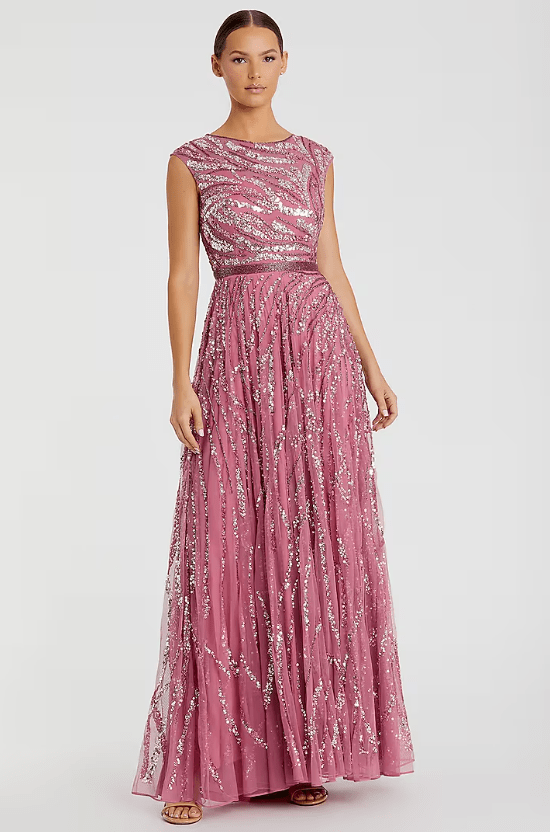 Plum Polyester Hand Embroidered Gown