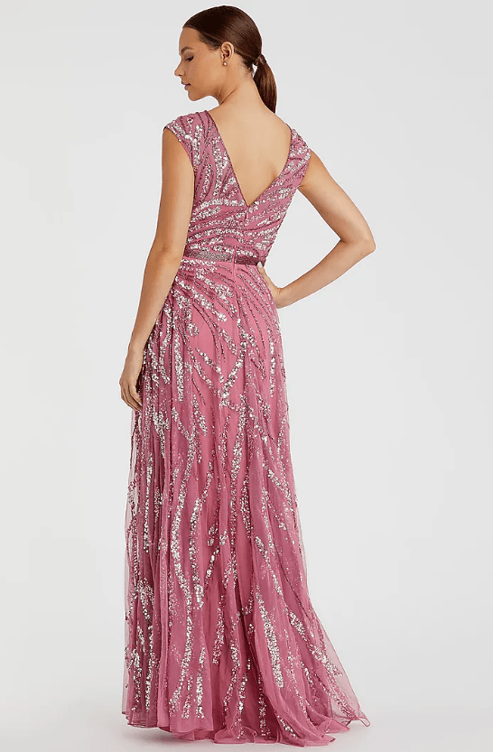 Plum Polyester Hand Embroidered Gown - Image 2