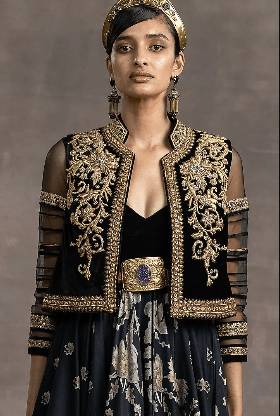 Black Embroidered Gilet - Image 3