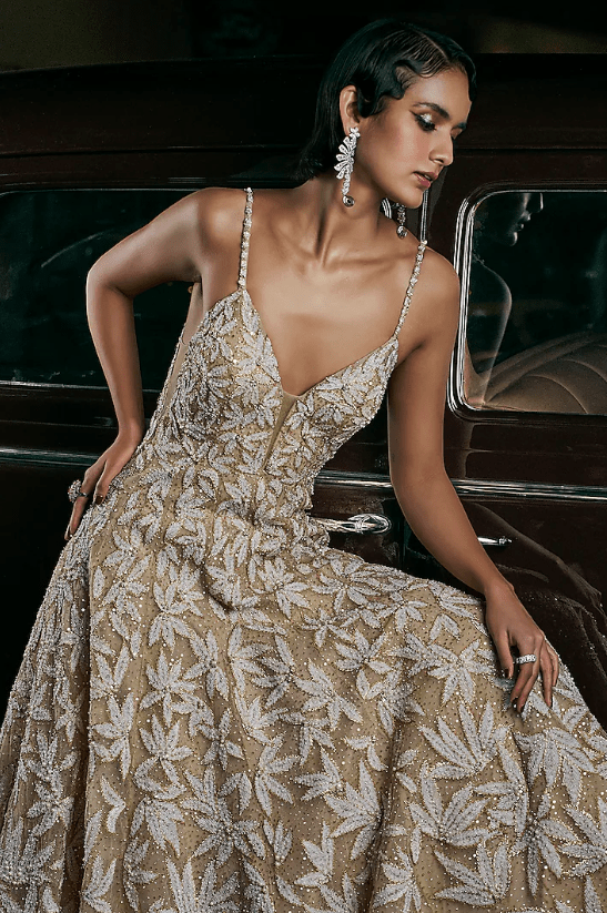 Yellow Georgette Sequins Embroidered Sharara Set - Image 4