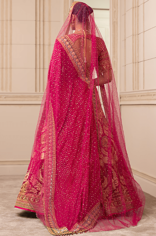 Pink To Fuchsia Ombre Embroidered Lehenga Set - Image 2