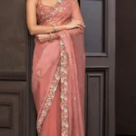 Intense Pink Organza Kalidar Saree