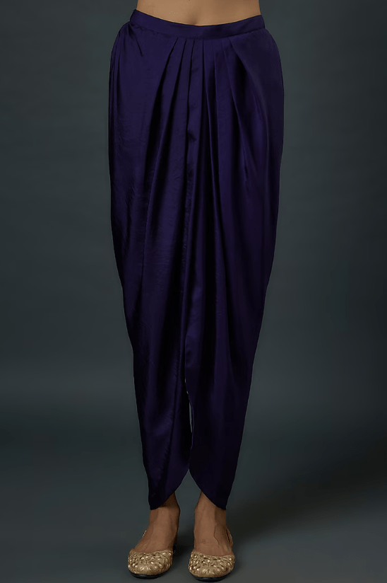 Purple Silk Zardosi Embroidered Kurta Set - Image 3