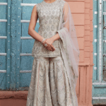 Pearl Organza Embroidered Sharara Set