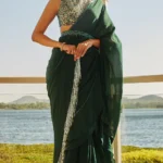 Vintage Green Constructed Saree