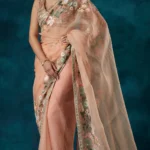 Peach Organza Saree