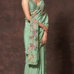 Green Crepe Silk Saree