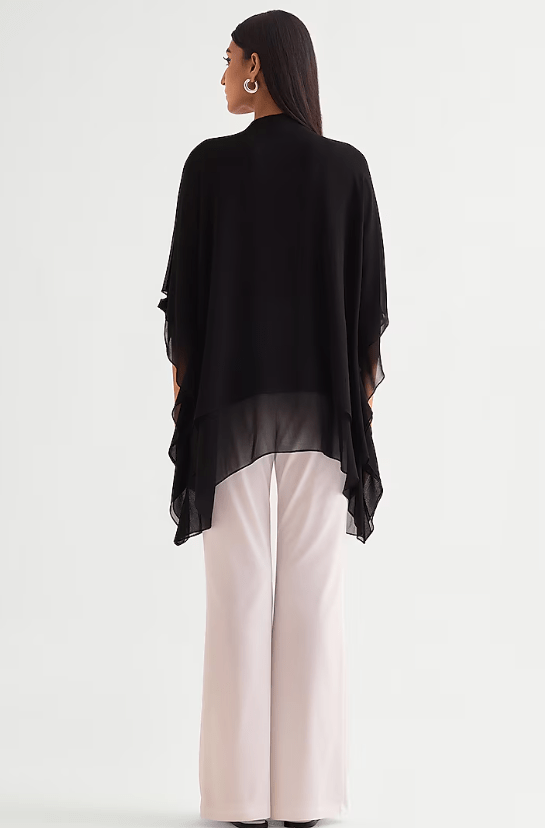 Black Georgette Layered Tunic - Image 3